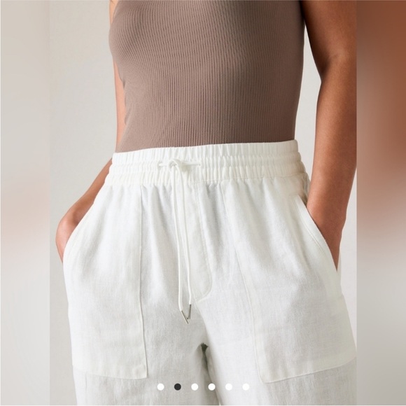 Athleta Retreat Linen Jogger - White - size 8 Medium NWT - Picture 4 of 11